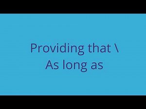 GRAMMAR#06 Providing that \\ As long as |BAC{مع التمارين لجميع الشعب