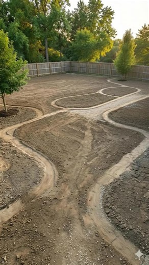 From blank outlining… to a JAW-DROPPING backyard 🤩👌🏼 What would you have done different? #backyardmakeover #beforevsafter #diycrafts #backyarddesign #gardenideas