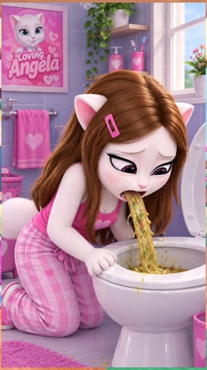 😨Oh No ! Angela Vomit at Midnight 😵‍💫 Feeling Sick 🤮 #shorts #cosplay #fyp #viral