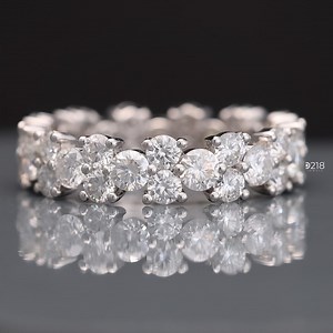 Round Shape CVD Diamond Eternity Ring for Wedding, 10K/4K/18K White Gold Jewelry - Etsy