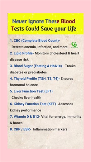 819K views · 3.3K reactions | . . . Never Ignore These Blood Tests Could Save your Life #ukreels #Trump #austria #newyork #australia #health #tipsandtricks #trendingpost #usefultips #goviral #true | My Health Tips | Facebook