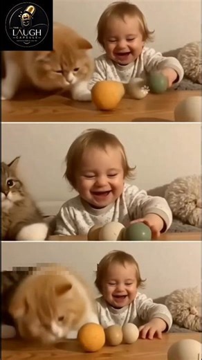 Baby Playing Funny Cat 😺#ytshorts