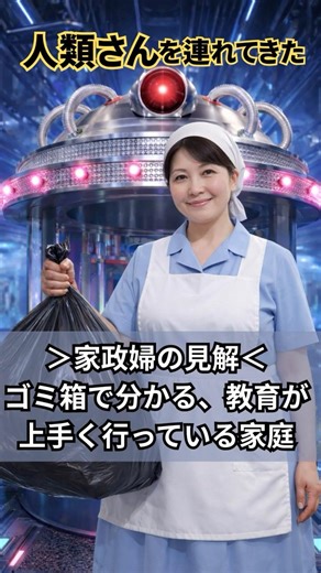 人類さん「家政婦の見解：ゴミ箱で分かる、教育が上手く行っている家庭」