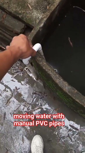 moving water with manual PVC pipes. #shorts