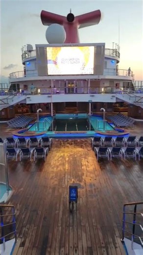 Carnival Valor Pool Deck at Sunrise
