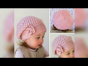 How to crochet an easy cluster stitch beret hat pattern for beginners