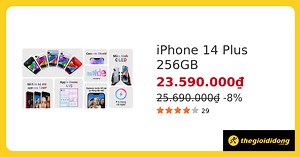 iPhone 14 Plus 256GB giá tốt, mua trả chậm 0% lãi suất, có hàng tại siêu thị, chính hãng