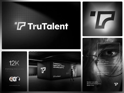 Hyper-tech driven logo, T logo design, Recruiting agency logo