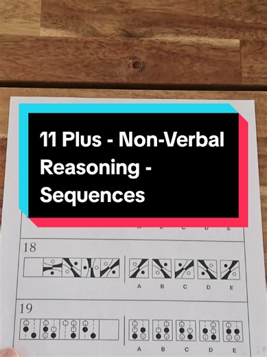11 Plus Non-Verbal Reasoning Sequences practice