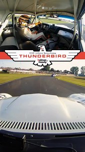 Sailing a land barge up towards the back of a pair of Jaguars. 2023 Goodwood St Mary’s Trophy Want to watch more? The full race is available on my YT channel! #goodwoodrevival #thunderbird #carstagram #musclecars #historicracing | Fred Shepherd