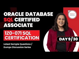 1Z0-071 SQL Certification Latest Sample Questions / Dumps Discussion 2022 Series - Day 9