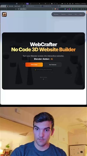 build awesome 3d websites inside of blender and make them live for free! #blender #3d #b3d #3dprinting to #3ddesign check it out at https://webcrafter.ai