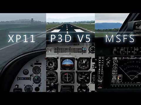 QUICK COMPARISON - XP11/P3DV5/MSFS - LANDING CESSNA CARAVAN SBJV RWY33
