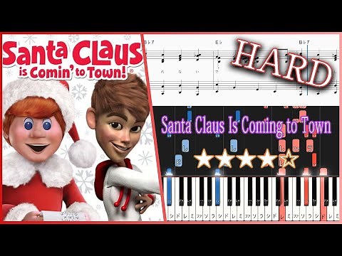 Santa Claus Is Coming to Town - Christmas Song - Hard Piano Tutorial + Sheets【Piano Arrangement】