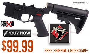 Rattlesnake Tactical RT15 Poly Complete Lower Receiver $99.99, Buy 2 & Get FREE S&H