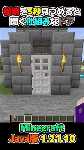 【マイクラJava版】この松明、5秒見つめると扉が開きます #shorts #マイクラ #マインクラフト #minecraft #マイクラコマンド