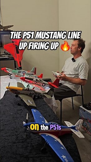 5 P51 Mustangs Rc planes firing up volantex, Xk, Mofly #rchobby #rcplane #rcplanes #warbirds #plane