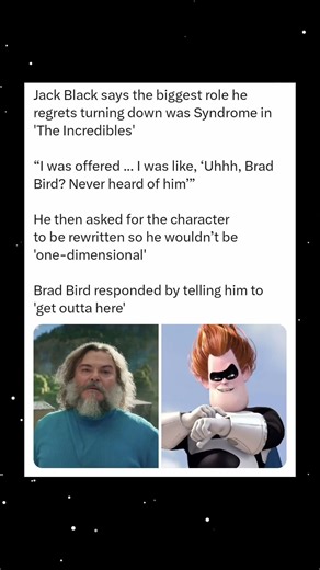 Jack Black Regrets Turning Down Syndrome Role in The Incredibles