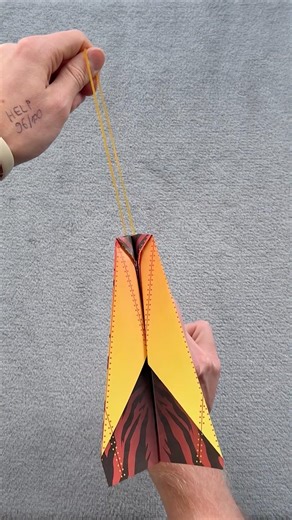 Flaming Tiger Rubber Band Shooting Paper Plane Tutorial 🐯✈️ DIY Fastest Airplane Craft