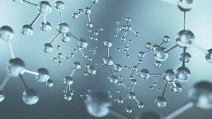 Abstract atom or molecule structure for Science or medical background, 3d animation.