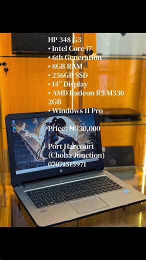 HP 348 G3 • Intel Core i7 • 6th Generation • 8GB RAM • 256GB SSD • 14” Display • AMD Radeon R5 M330 2GB • Windows 11 Pro Price: ₦330,000 Port Harcourt (Choba Junction) 07071515971 #portharcourt #uniport #viral #portharcourt #uniport
