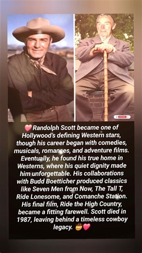 Randolph Scott: The Cowboy Who Defined Hollywood’s Golden Age 🤠 #shorts #viral #story