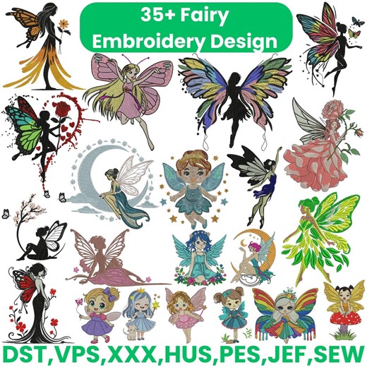 Fairy Embroidery Design, Floral Fairy Embroidery, Cute Fairy Embroidery, Magical Embroidery, SWORNA Floral Fairy, Machine Embroidery Design - Etsy UK
