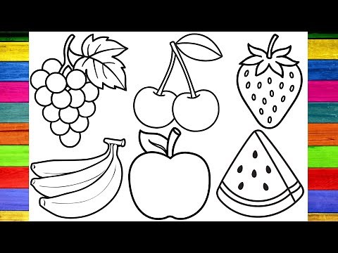 Fruit drawing and coloring easily | drawing for kids | step by step drawing and coloring tutorial