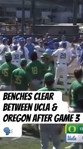 Benches Clear between UCLA & Oregon following Game 3 #collegebaseball #baseball