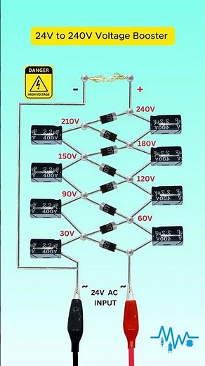 ⚡10X Voltage Multiplier Circuit (24V → 240V)