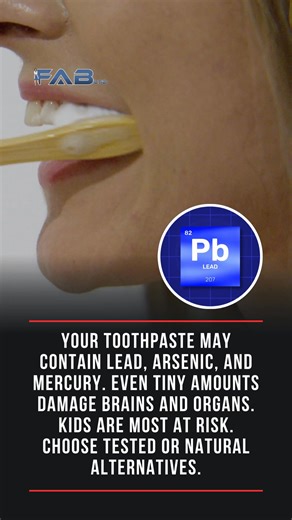 Your toothpaste may be silently poisoning you and your children. Independent studies show that almost every major toothpaste brand contains heavy metals like lead, cadmium, arsenic, and mercury, with many exceeding safety limits in some states. PMID: 40206235 This is not trivial: no level of lead exposure is safe, especially for children, and even tiny amounts can cause irreversible brain damage, cognitive impairment, kidney harm, and heart problems. PMID: 11885702 PMID: 18332714 Shockingly, tox