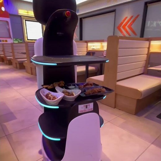 BELLABOT, A ROBOT WAITER! #shinjukustationrevolvingrestaurant#AI-powered#deliversfoodtotable