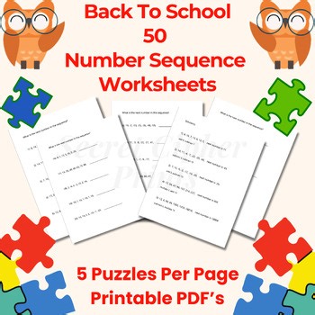 Math Logic Number Sequence Puzzles – 50 Critical Thinking-Grades 2-6