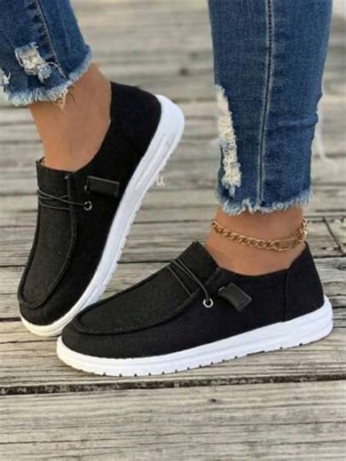 Women's Breathable Linen Slip-On Shoes - Casual Comfort Flat Sneakers For Daily Wear Linen/Cotton Blend Slip-Ons - Lightweight Comfort Casual Shoes For Women Adjustable Drawstring Slip-On Sneakers - Breathable Casual Flat Shoes For Women Neutral Tone Casual Slip-On Shoes - Breathable Lightweight Daily Footwear For Women Plus Size Breathable Slip-On Sneakers - Comfort Flat Casual Shoes For All-Day Wear | SHEIN