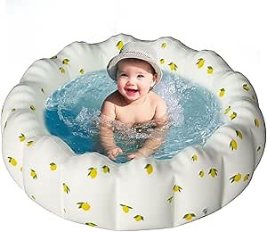 40" Extra Large Inflatable Baby Pool, Foldable Toddler Pools, Piscina para bebés Suit for Aged 0-3 Years Girls and Boys, Garden and Backyard Summer Water Party Kids Pool 40 * 14in (Yellow Mango)