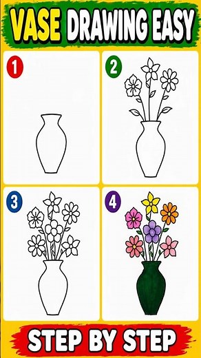 Vase Drawing easy #vasedrawing #arttutorial #stepbystep