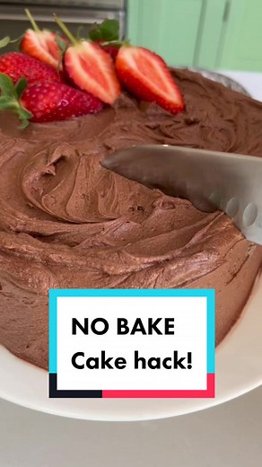 SAVE THIS BRILLIANT BAKING HACK! Using shop bought Swiss rolls 🤩 NO BAKE CHOCOLATE HEART CAKE ♥️🍫🍰 Ingredients 3 x shop bought Swiss rolls 200g softened unsalted butter 425g sifter icing sugar 50g cocoa powder A few tablespoons of boiled water 🥣 Make the icing - Whip the butter and icing sugar together until pale and fluffy, then mix the coat with boiled water until it makes a runny paste without lumps and beat this into the frosting. Or just by store bought if you prefer 🥰 To make the cake