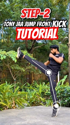 Tony Jaa Jump front kick tutorial 🥋💥#tonyjaa #kick #trending #viral #muaythai #shorts #ufc #mma