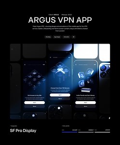 Argus VPN | UX/UI Mobile app design and 3D animation