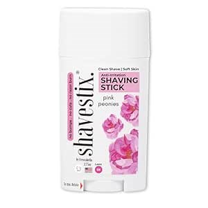 Shavestix Travel Size Shaving Stick 2.75 Oz | Pink Peonies Scented Shave Gel Bar | Moisturizing Hair Removal Cream for Women & Men | Compact Shave Cream for All Skin, Razor Type