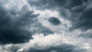 Storm Clouds Timelapse.Dark clouds block out the sun before the storm