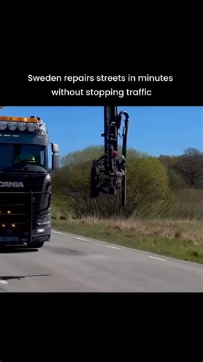 @explainingworld on Instagram: "These trucks use onboard sensors and vision systems to scan the pavement in real time. When they detect cracks or potholes, robotic arms blast debris away, inject fresh asphalt, and seal the surface... all in one continuous workflow. It’s essentially a mobile micro-factory that repairs the road faster than wear-and-tear can break it. Smart roads aren’t the future... they’re already rolling past us. Poll Question: Would you trust automated repair trucks to maintain