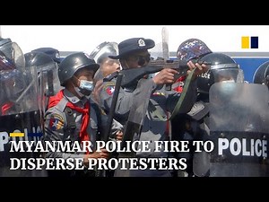 Myanmar police fire to disperse protesters, at least 4 hurt