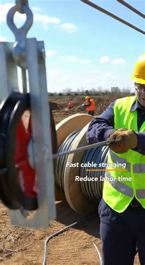 STOP Slow Stringing!⚡️ High-Speed Power Line Pulley Block Revealed!