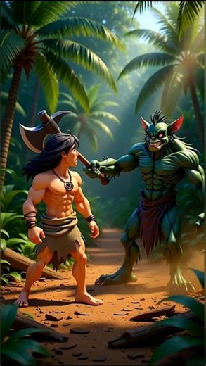 🔥 Tarzan vs the Evil Monster: The Epic Forest Rescue!#shorts #ai #tarzan