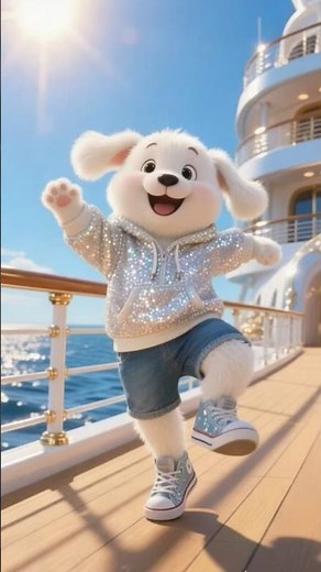 Fluffy Puppy Dancing on a Luxury Cruise Ship | 3D Animated Fun!