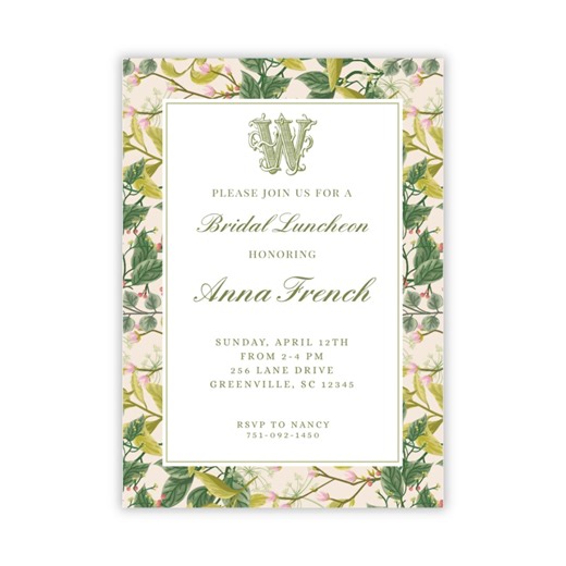 Chinoiserie Bridal Luncheon Invitation Template (self-edit, 5x7) - Etsy