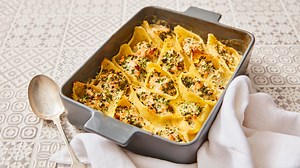 Salmon & Kale Stuffed Conchiglie Recipe | Booths Supermarket