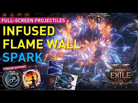 Infused Flame Wall SPARK doing pretty great damage! (Testing out Lineage support gems) 0.3 PoE 2