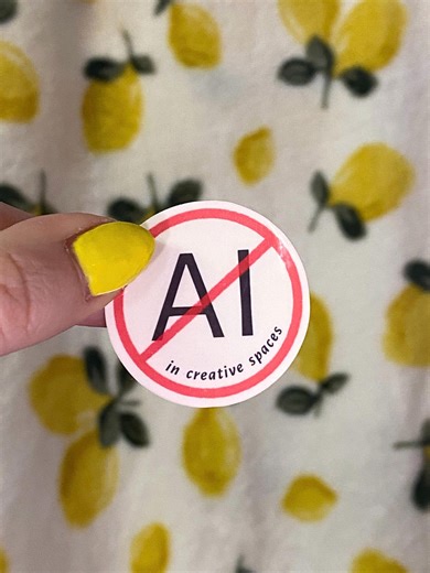 No AI in Creative Spaces Sticker | Matte Paper or Waterproof Glossy Laminate, Handmade, Die Cut Stickers - Etsy